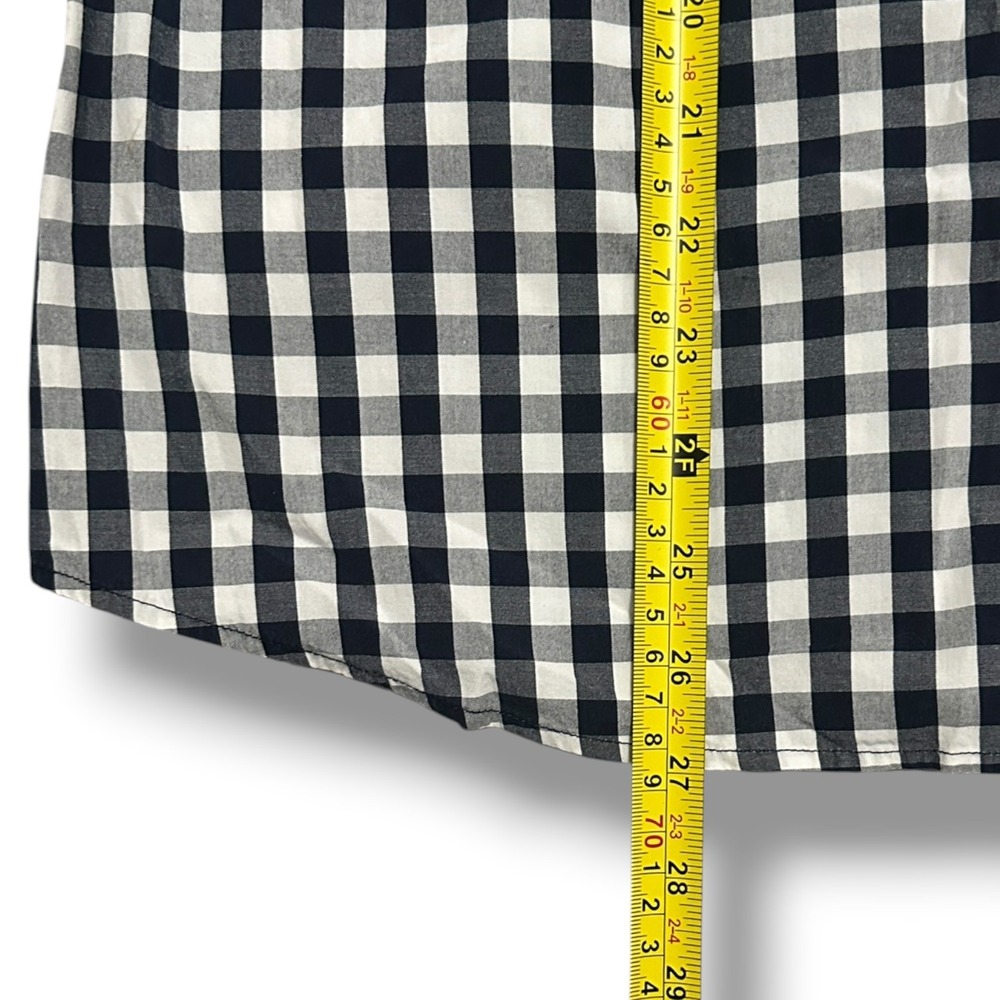 Vineyard Vines Navy Blue White Gingham Cotton Button Down Shirt Womens 10 Preppy - Picture 6 of 7
